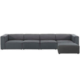 Mingle 5 Piece Upholstered Fabric Sectional Sofa Set Gray EEI-2833-GRY