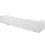 Mingle 5 Piece Upholstered Fabric Sectional Sofa Set White EEI-2833-WHI