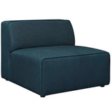 Mingle 5 Piece Upholstered Fabric Armless Sectional Sofa Set Blue EEI-2839-BLU