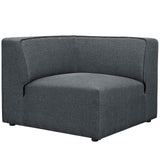 Mingle 5 Piece Upholstered Fabric Armless Sectional Sofa Set Gray EEI-2839-GRY