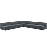 Mingle 7 Piece Upholstered Fabric Sectional Sofa Set Gray EEI-2841-GRY