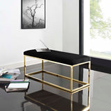 Anticipate Fabric Bench Gold Black EEI-2851-GLD-BLK