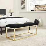 Anticipate Fabric Bench Gold Black EEI-2851-GLD-BLK