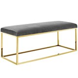 Anticipate Fabric Bench Gold Gray EEI-2851-GLD-GRY