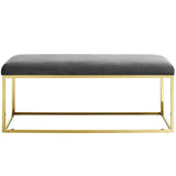 Anticipate Fabric Bench Gold Gray EEI-2851-GLD-GRY