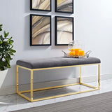 Anticipate Fabric Bench Gold Gray EEI-2851-GLD-GRY