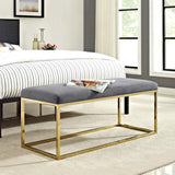 Anticipate Fabric Bench Gold Gray EEI-2851-GLD-GRY