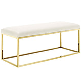 Anticipate Fabric Bench Gold Ivory EEI-2851-GLD-IVO