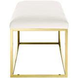 Anticipate Fabric Bench Gold Ivory EEI-2851-GLD-IVO