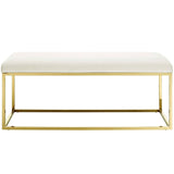 Anticipate Fabric Bench Gold Ivory EEI-2851-GLD-IVO