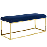 Anticipate Fabric Bench Gold Navy EEI-2851-GLD-NAV