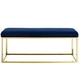 Anticipate Fabric Bench Gold Navy EEI-2851-GLD-NAV