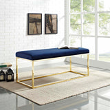 Anticipate Fabric Bench Gold Navy EEI-2851-GLD-NAV