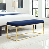 Anticipate Fabric Bench Gold Navy EEI-2851-GLD-NAV