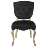 Array Vintage French Performance Velvet Dining Side Chair Black EEI-2880-BLK