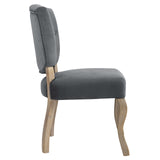 Array Vintage French Performance Velvet Dining Side Chair Gray EEI-2880-GRY