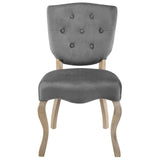 Array Vintage French Performance Velvet Dining Side Chair Gray EEI-2880-GRY