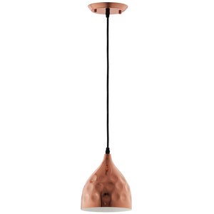 Dimple 6.5" Bell-Shaped Rose Gold Pendant Light  EEI-2903