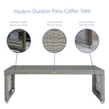 Aura Rattan Outdoor Patio Coffee Table Gray EEI-2919-GRY