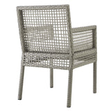 Aura Outdoor Patio Wicker Rattan Dining Armchair Gray White EEI-2920-GRY-WHI
