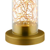 Adore Cylindrical-Shaped Clear Glass And Brass Table Lamp  EEI-2931