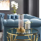 Adore Cylindrical-Shaped Clear Glass And Brass Table Lamp  EEI-2931