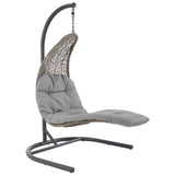 Landscape Hanging Chaise Lounge Outdoor Patio Swing Chair Light Gray Gray EEI-2952-LGR-GRY