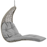 Landscape Hanging Chaise Lounge Outdoor Patio Swing Chair Light Gray Gray EEI-2952-LGR-GRY