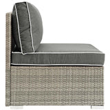 Repose Outdoor Patio Armless Chair Light Gray Charcoal EEI-2958-LGR-CHA
