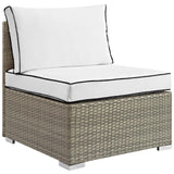 Repose Outdoor Patio Armless Chair Light Gray White EEI-2958-LGR-WHI
