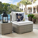 Repose Outdoor Patio Armless Chair Light Gray White EEI-2958-LGR-WHI