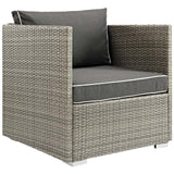 Modway Furniture Repose Outdoor Patio Armchair Light Gray Charcoal 32 x 30 x 34
