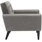 Delve 2 Piece Upholstered Vinyl Sofa and Armchair Set Gray EEI-2971-GRY-SET