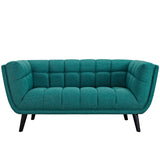 Bestow 2 Piece Upholstered Fabric Loveseat and Armchair Set Teal EEI-2972-TEA-SET
