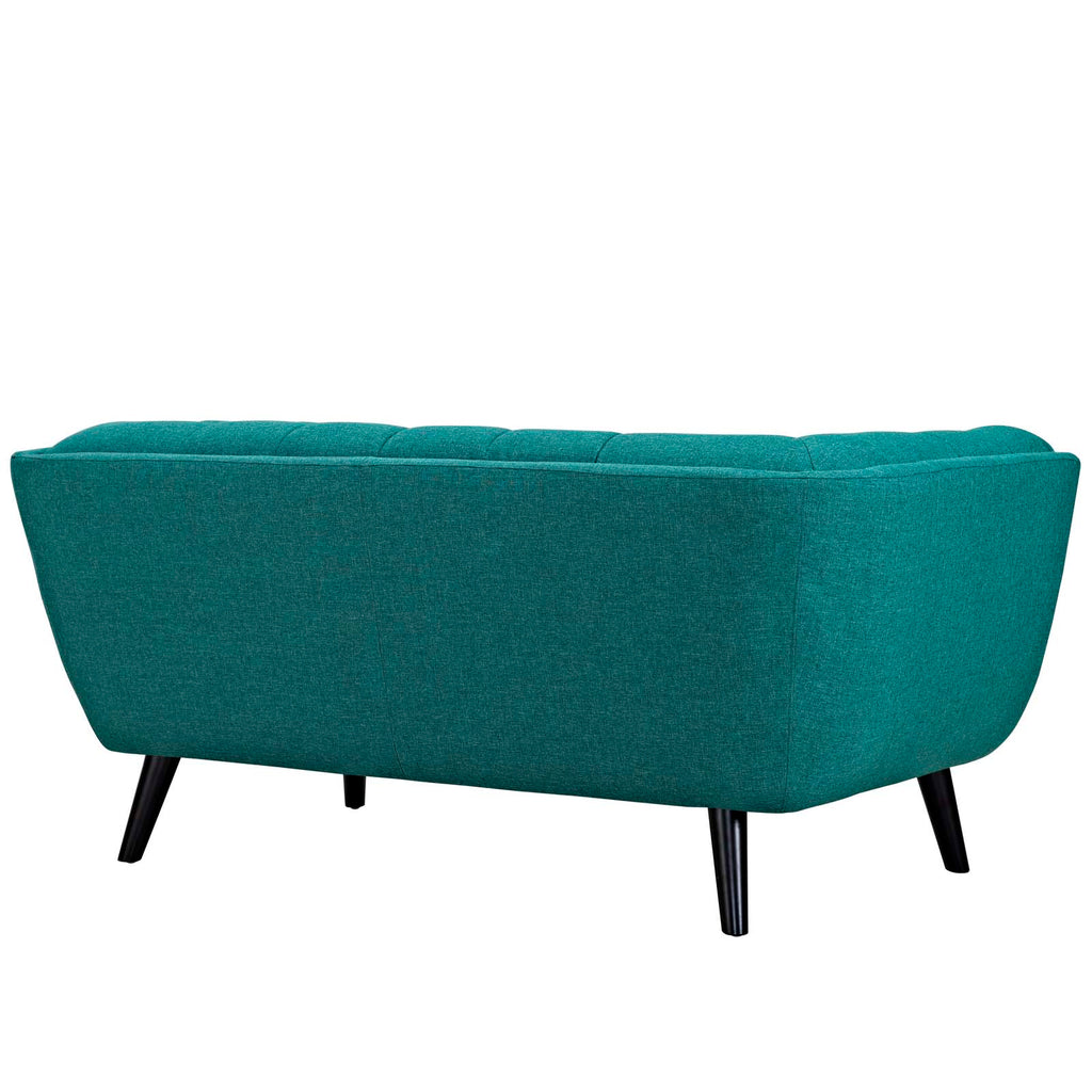 Bestow 2 Piece Upholstered Fabric Loveseat and Armchair Set Teal EEI-2972-TEA-SET