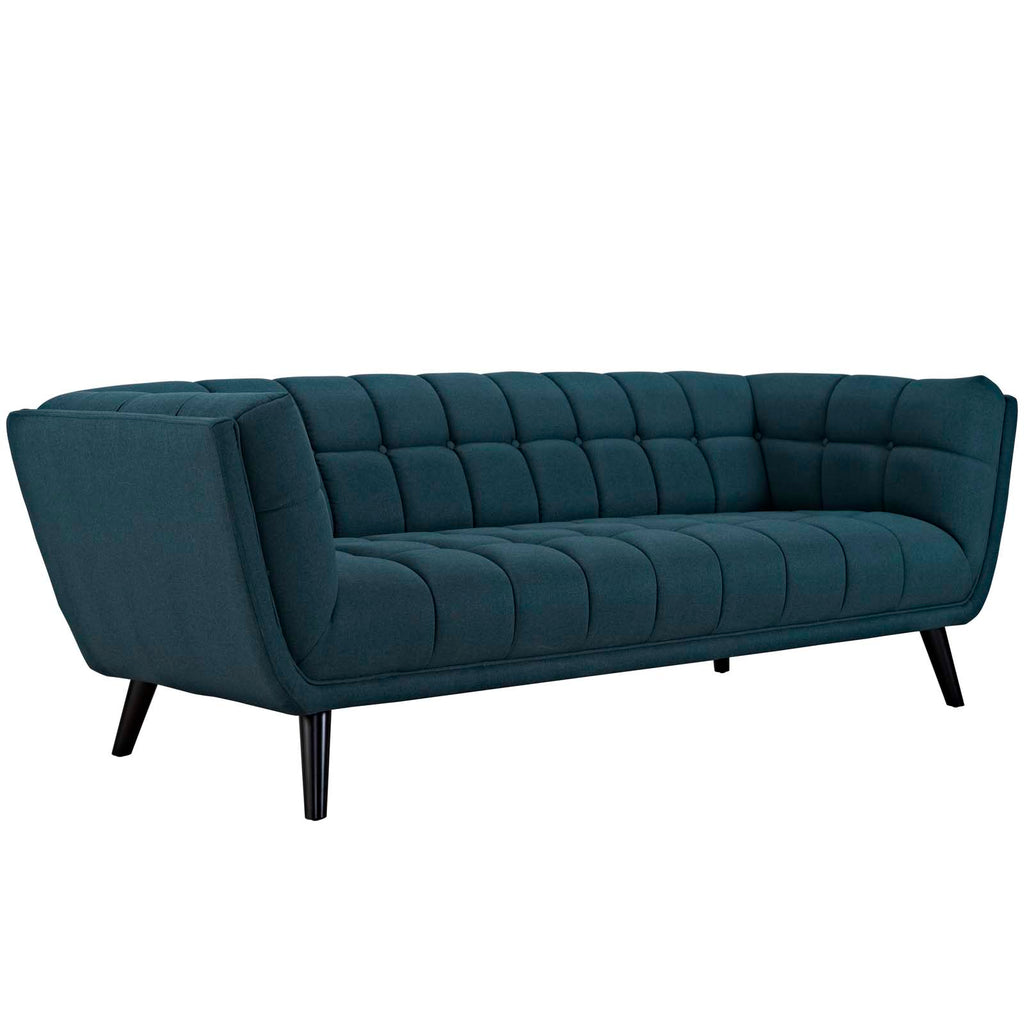 Bestow 2 Piece Upholstered Fabric Sofa and Armchair Set Blue EEI-2976-BLU-SET