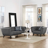 Bestow 2 Piece Upholstered Fabric Sofa and Armchair Set Gray EEI-2976-GRY-SET