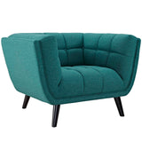 Bestow 2 Piece Upholstered Fabric Sofa and Armchair Set Teal EEI-2976-TEA-SET
