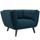 Bestow 3 Piece Upholstered Fabric Sofa and Armchair Set Blue EEI-2977-BLU-SET
