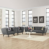 Bestow 3 Piece Upholstered Fabric Sofa and Armchair Set Gray EEI-2977-GRY-SET