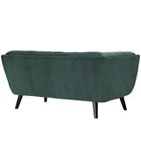 Bestow 2 Piece Performance Velvet Sofa and Loveseat Set Green EEI-2979-GRN-SET