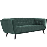 Bestow 2 Piece Performance Velvet Sofa and Loveseat Set Green EEI-2979-GRN-SET