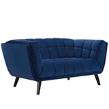 Bestow 2 Piece Performance Velvet Sofa and Loveseat Set Navy EEI-2979-NAV-SET