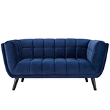 Bestow 2 Piece Performance Velvet Sofa and Loveseat Set Navy EEI-2979-NAV-SET