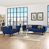 Bestow 2 Piece Performance Velvet Sofa and Loveseat Set Navy EEI-2979-NAV-SET