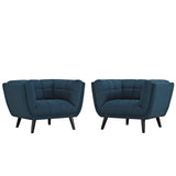 Bestow 2 Piece Upholstered Fabric Armchair Set Blue EEI-2982-BLU-SET