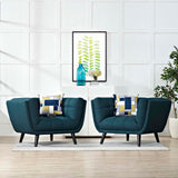 Bestow 2 Piece Upholstered Fabric Armchair Set Blue EEI-2982-BLU-SET