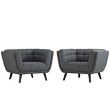 Bestow 2 Piece Upholstered Fabric Armchair Set Gray EEI-2982-GRY-SET