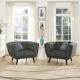 Bestow 2 Piece Upholstered Fabric Armchair Set Gray EEI-2982-GRY-SET