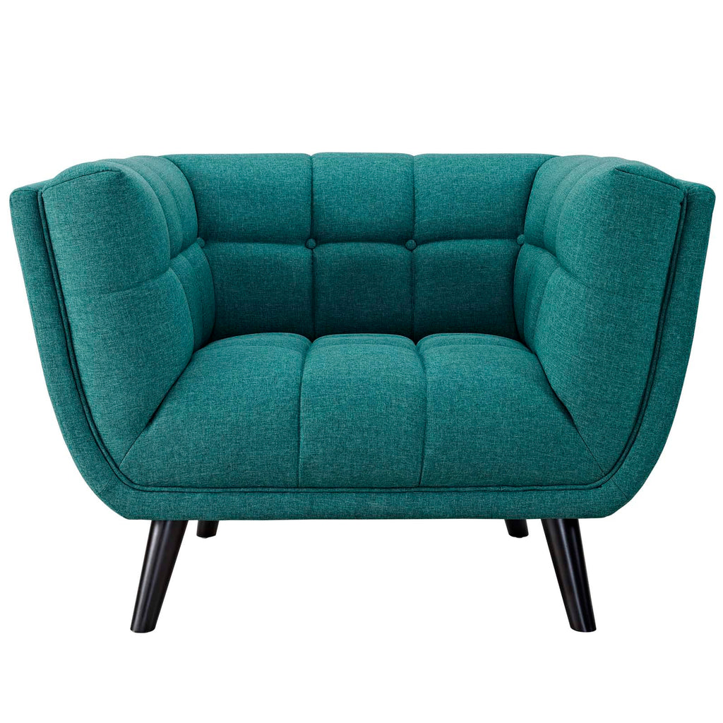 Bestow 2 Piece Upholstered Fabric Armchair Set Teal EEI-2982-TEA-SET